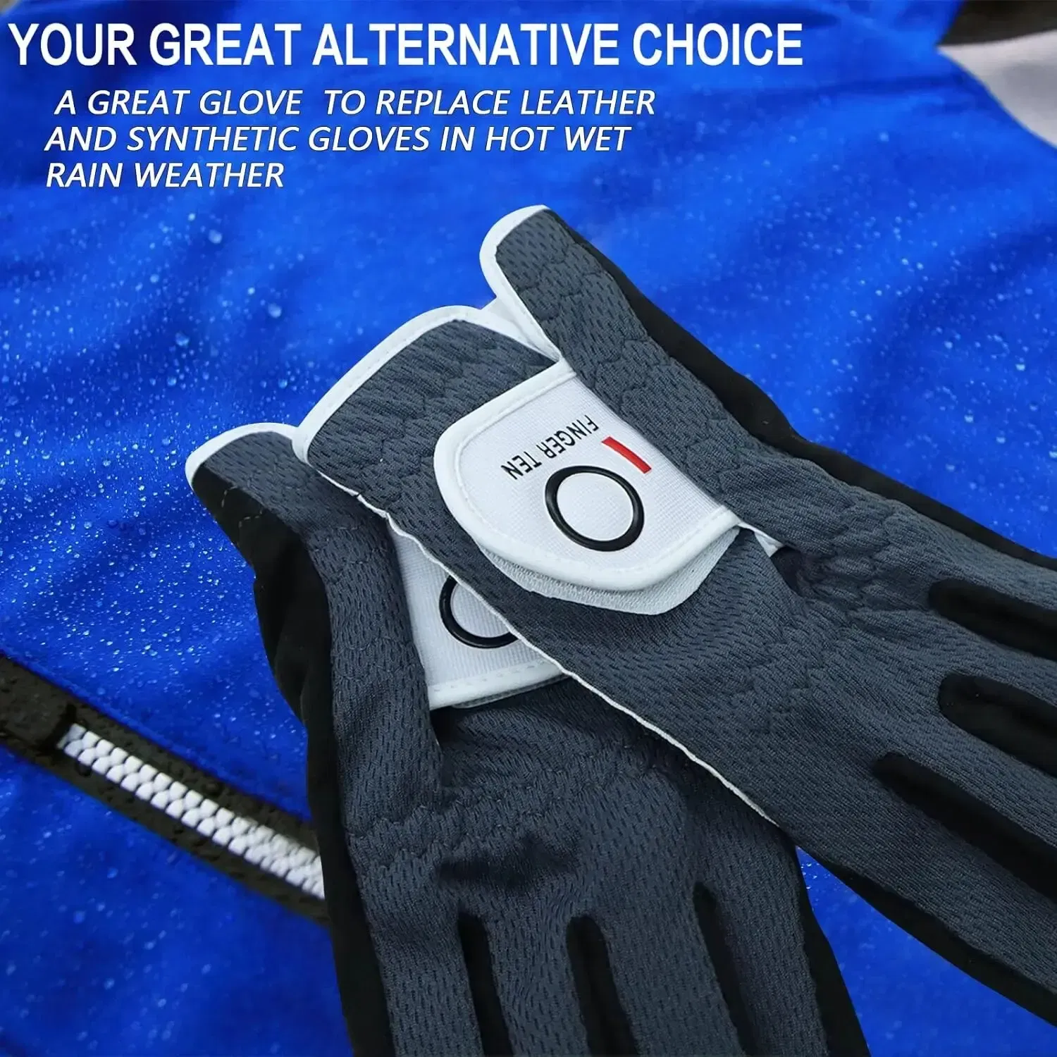 Size: M, Color: Black - Men's Golf Gloves Left Right Hand Rain Grip Value 1 Pack, Hot Wet Weather No Sweat Fit for Left Right Handed Golfer