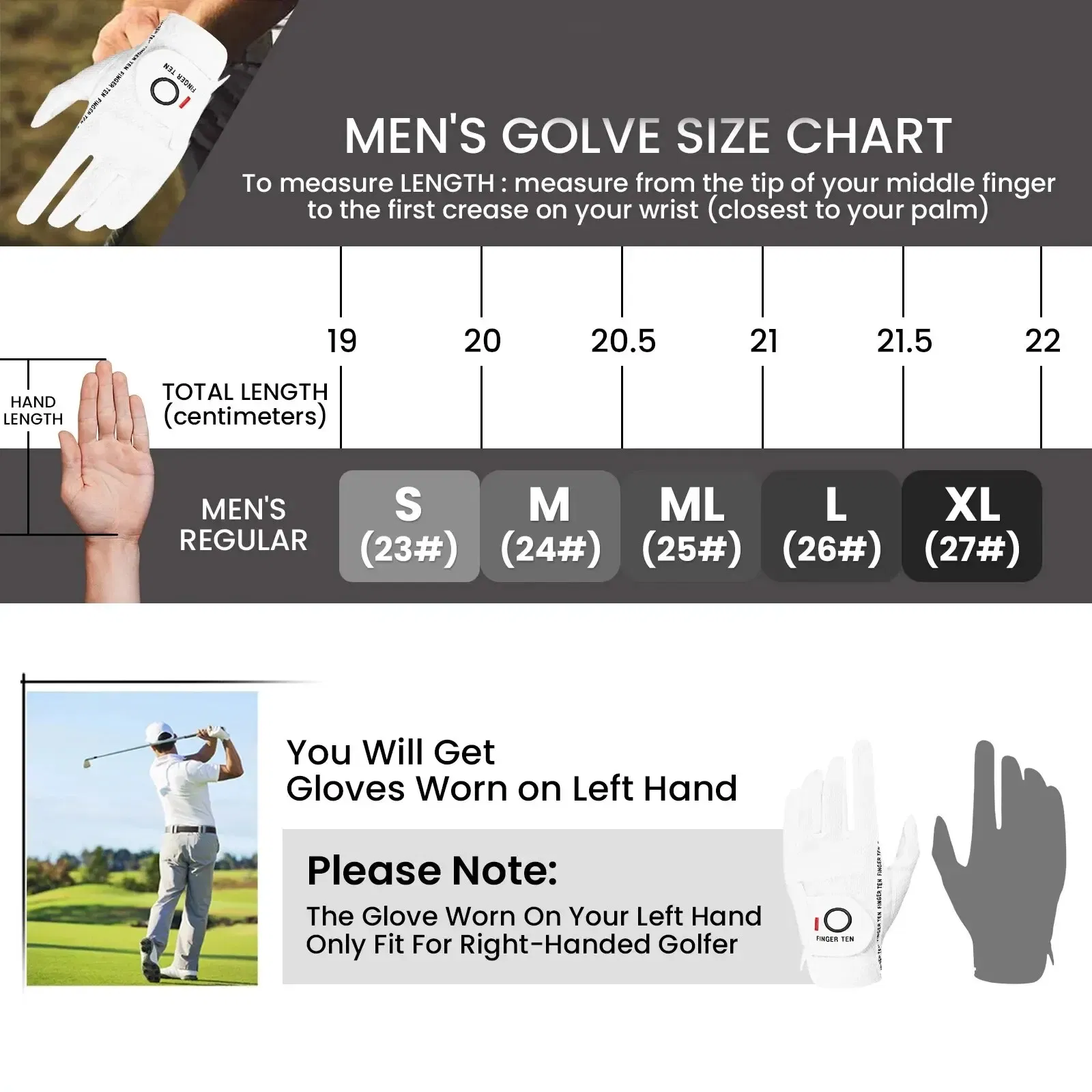 Size: M, Color: Black - Men's Golf Gloves Left Right Hand Rain Grip Value 1 Pack, Hot Wet Weather No Sweat Fit for Left Right Handed Golfer