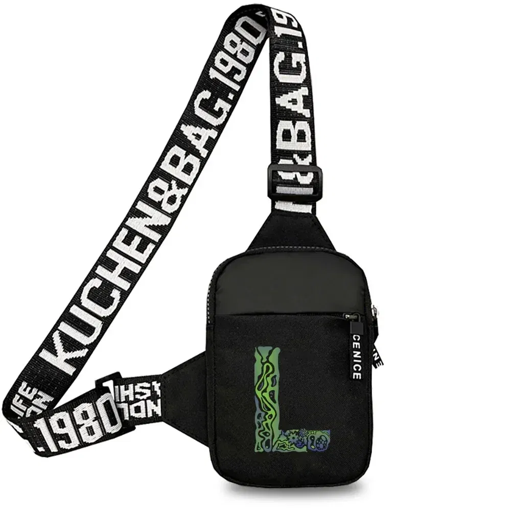 Color: Red - Sports Chest Bag Men Small Mobile Phone Messenger Bags Waist Bags Multi-Function Carry-on Bag Engrave Image Initial Name Patter