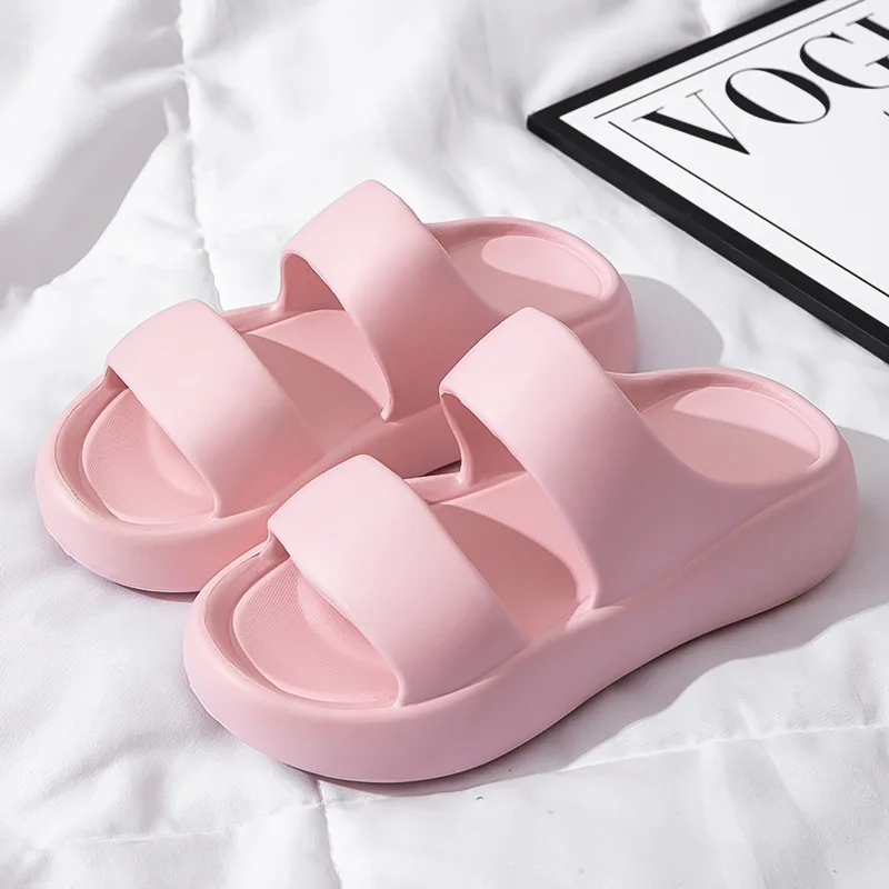 Color: black, Shoe Size: 36 - Summer Women EVA Slippers Men 2024 Bathroom Non-Slip Slides Girl Outdoor Beach Casual Sandals Couple Soft Thick Soled Flip Flops