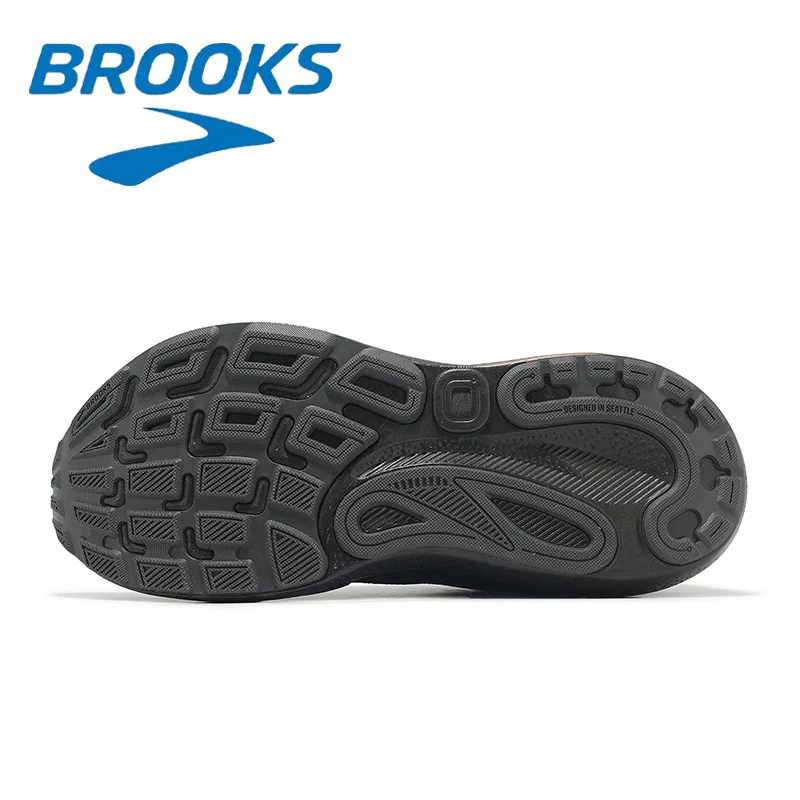 Color: black, Shoe Size: 43 - Brooks GTS 24 Black and Gold Men's Fashion Running Shoes Breathable Mesh Structure Non-slip Wear-resistant Off-road Sports Shoes