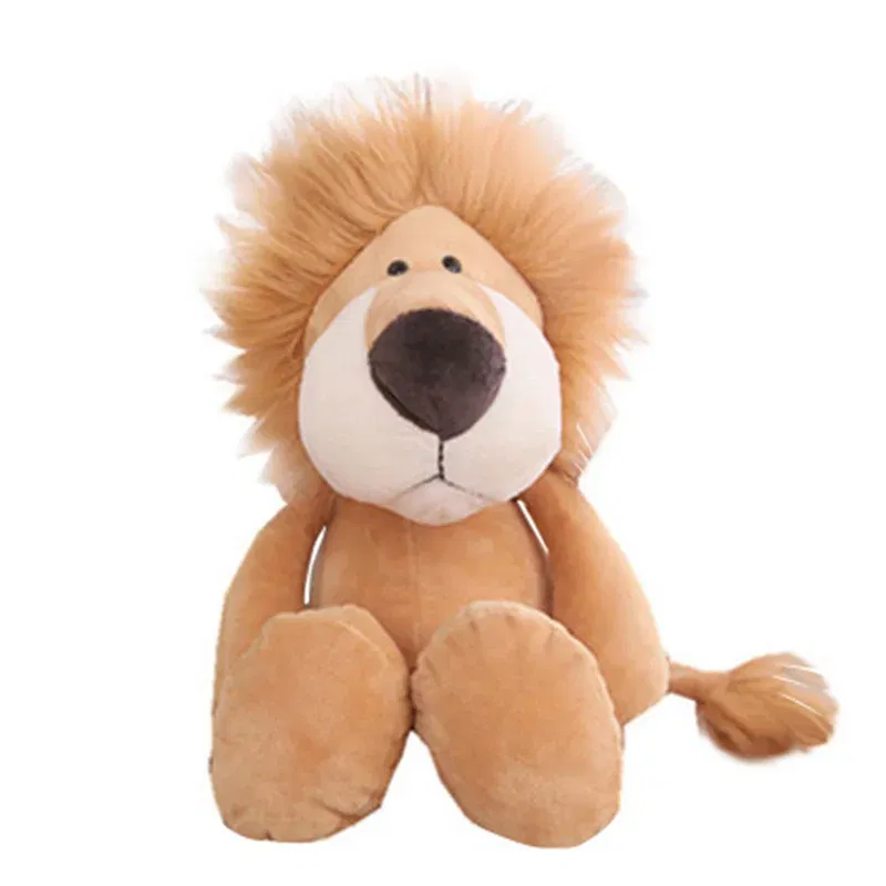 Color: WHITE, Height: 11cm-30cm - Stuffed Plush Animals Toys Soft Dolls Jungle Lion Elephant Tiger Dog Fox Monkey Deer Children Gift Kawaii Baby Kids Hobbie Toys