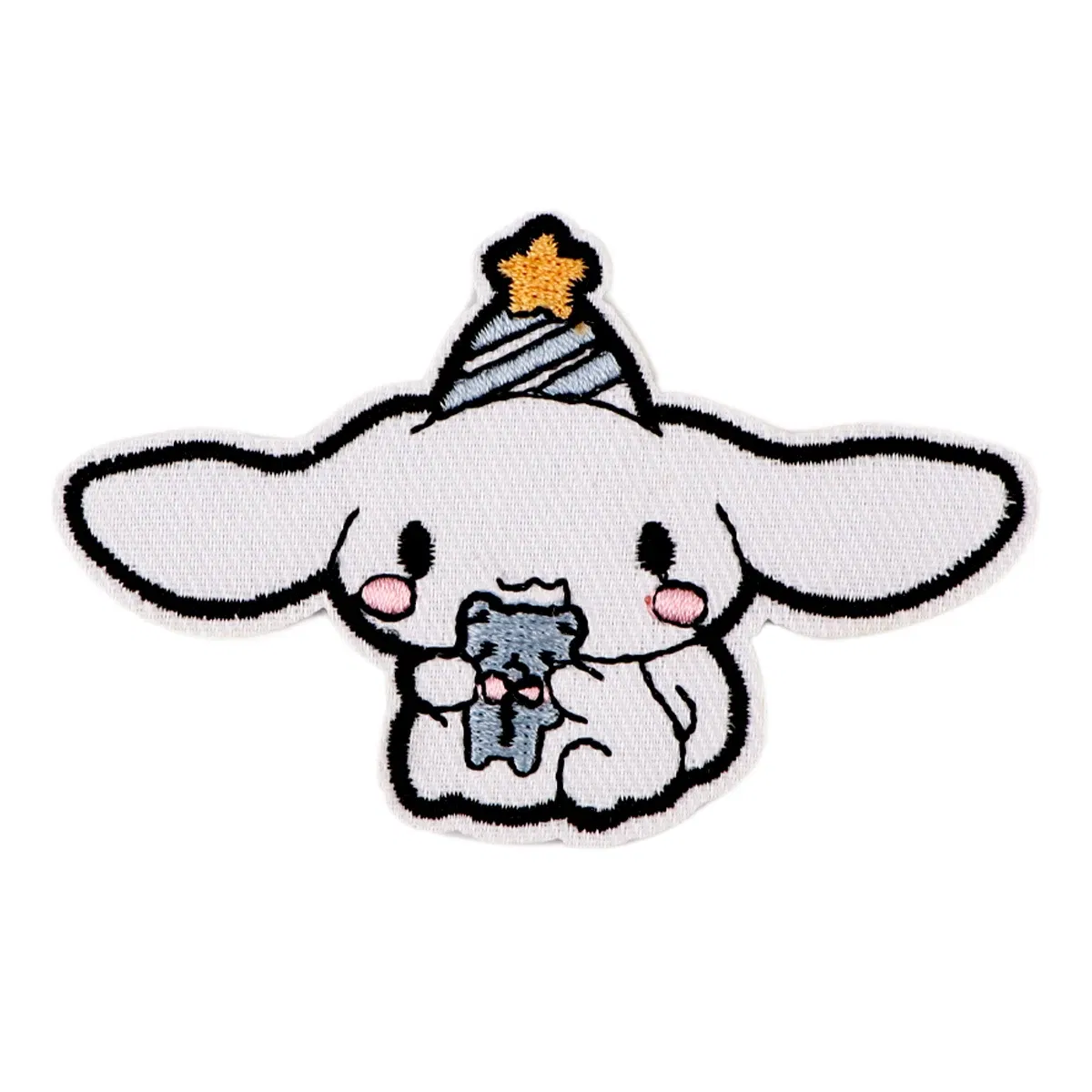 Color: Black Nickel - Anime White Dog Patches for Clothing Kawaii Embroidered Patches on Clothes Stickers DIY Ironing Appliques Jacket Jeans Stripes