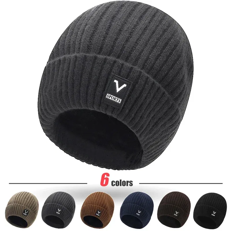 Color: Beige, Ships From: CHINA - Beanie Men Slouchy Knit Skull Cap Warm Stocking Hats Guys Women Striped Winter Beanie Hat Cuffed Plain Hat