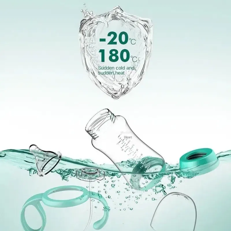 Color: Black - Baby PP Bottle Wide Diameter Baby Plastic Bottle With Anti Slip Handle Wide Mouth Bottle Baby Feeding Supplies Anti Fall Bottle