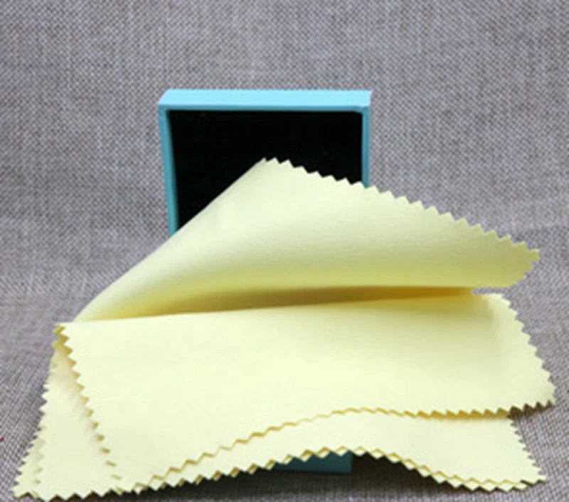 Color: Red - 18 X 15CM Large Size Silver Jewelry Polishing Cleaning Wiping Polish  Cloth Microfiber Suede Fabric