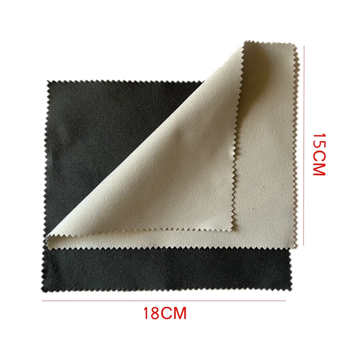 Color: Red - 18 X 15CM Large Size Silver Jewelry Polishing Cleaning Wiping Polish  Cloth Microfiber Suede Fabric