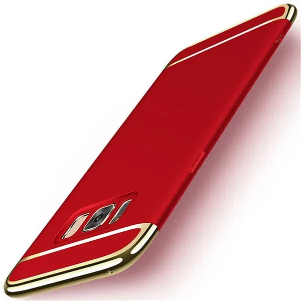 Color: Red, Material: Carbon Fiber - Luxury 3 in 1 Case for Samsung Galaxy S6 S7 Edge S8 S9 S10 Plus Note 8 9 Hard Cover J3 J5 J7 Pro 2017 J4 J6 J8 2018 A20 A30 A50