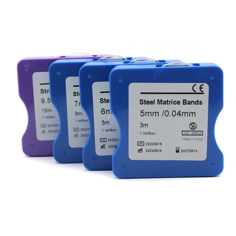 Color: PURPLE - 1 Roll Dental Matrix Bands Stainless Steel/Resin Film Restoration Light Cured Strip Roll Matrix Strips  Dentist Material Steel