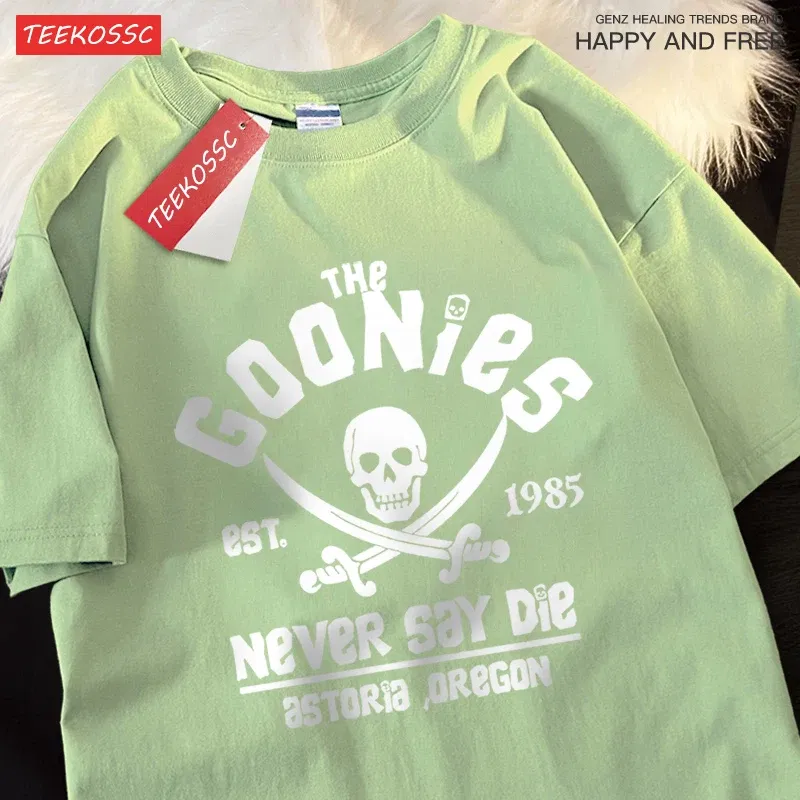 Color: PURPLE, Size: XL - The Goonies Never Say Die T Shirts Men Women Comfortable Crewneck Tshirt Breathable Cotton T Shirts Street Loose Couple Clothing
