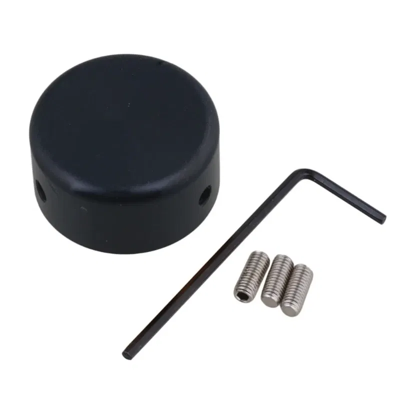 Color: black - Electric Guitar Effect Pedal Toppers Guitar Effect Foot Cap with Insert Screws Guitar Effect Make Cap Metal Buttons