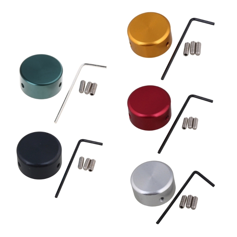 Color: black - Electric Guitar Effect Pedal Toppers Guitar Effect Foot Cap with Insert Screws Guitar Effect Make Cap Metal Buttons