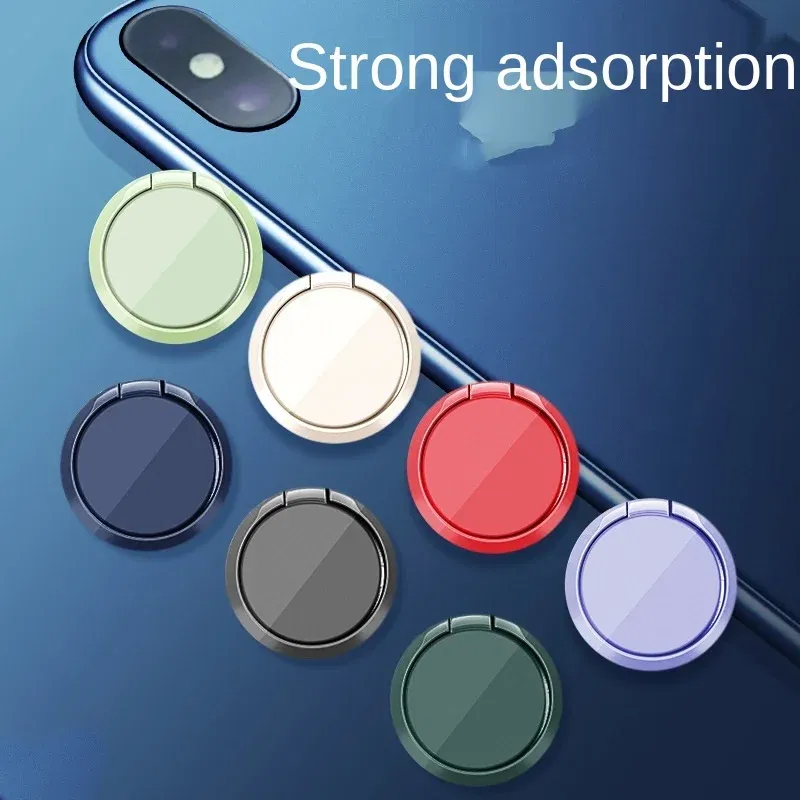 Color: Yellow - Mobile Phone Holder Ring Buckle Metal Lazy Car Holder Liquid Gift for IPhone XS Huawei Samsung Cell Smart Phone Ring Holder