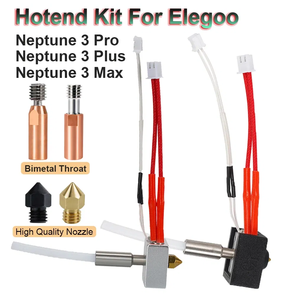 Color: Red - 24V 40W Hotend Kit For Elegoo Neptune 3 Pro/Plus/Max Bimetal Heatbreak 3D Printer Part Print Head For Neptune 3 Pro 3 Plus 3 Max
