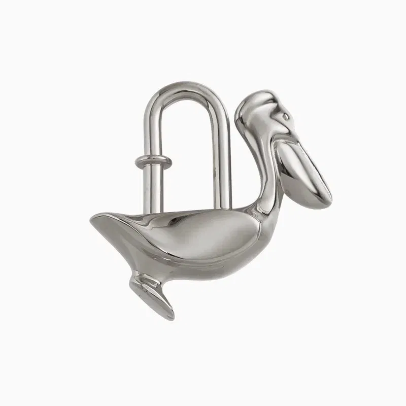 Color: Light Gold - Bag Pendant For Birkin Kelly Bag Pegasus Lock Charm All-steel Animal Metal Lock Bag Pendant High-end Charm Necklace