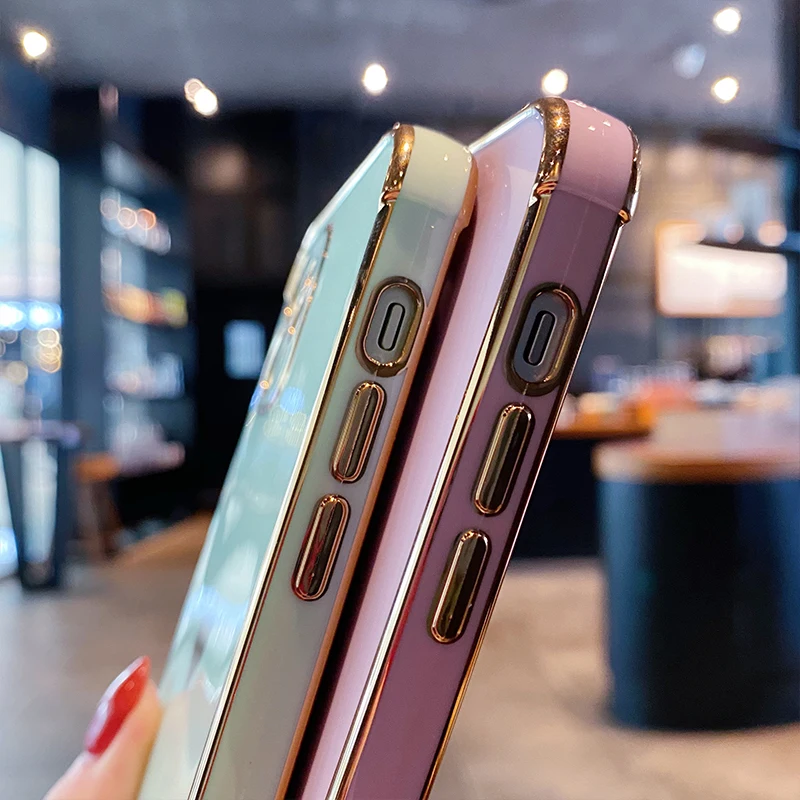 Color: Blue, Compatible-Phone Models: For iPhone 8 Plus, Ships From: CN - Electroplating Side Love Heart Phone Case For IPhone 17 16 15 14 13 12 11 Pro Max XR 8 Plus SE2/SE3 Shockproof Back Cover