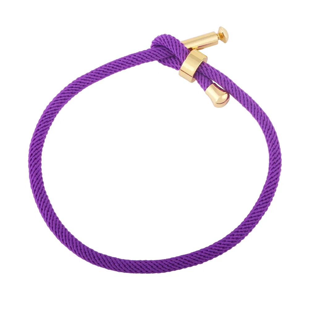 Color: Black - OCESRIO Colorful Adjustable Cotton Red Rope Bracelet Chain Gold Plated  Copper DIY Components for Jewelry Making cana002