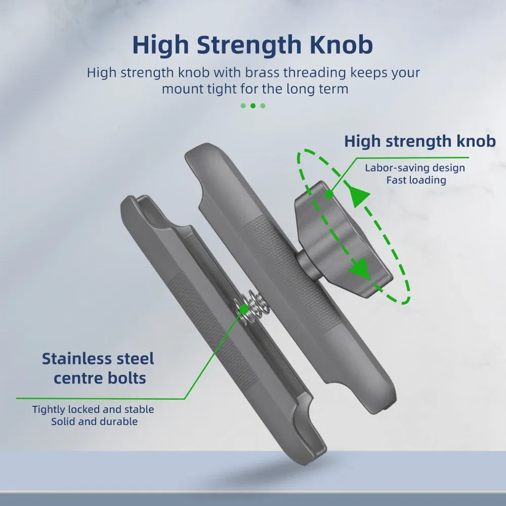Color: Green - FANAUE Aluminum Alloy Double Socket Arm 25 mm/1 Inch Ball Head Holder Mount Clamp for Bicycle Motorcycle Camera for RAM MOUNTS