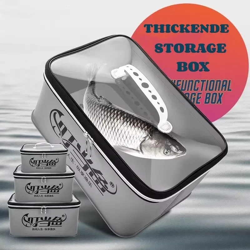 Color: Yellow - Multifunction EVA Fishing Bag Box Folding Live Fish Bucket 4L 6L 10L 14L Water Container Bags Fishing Tackle Tools Storage Case