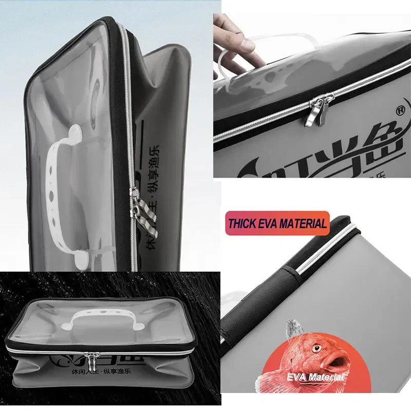 Color: Yellow - Multifunction EVA Fishing Bag Box Folding Live Fish Bucket 4L 6L 10L 14L Water Container Bags Fishing Tackle Tools Storage Case