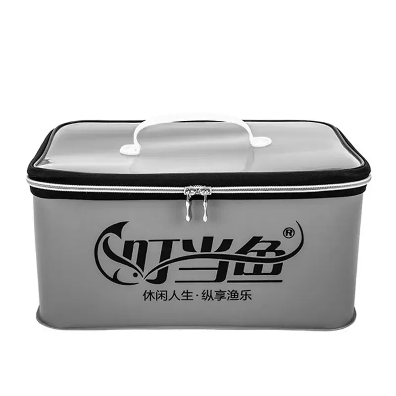 Color: Yellow - Multifunction EVA Fishing Bag Box Folding Live Fish Bucket 4L 6L 10L 14L Water Container Bags Fishing Tackle Tools Storage Case