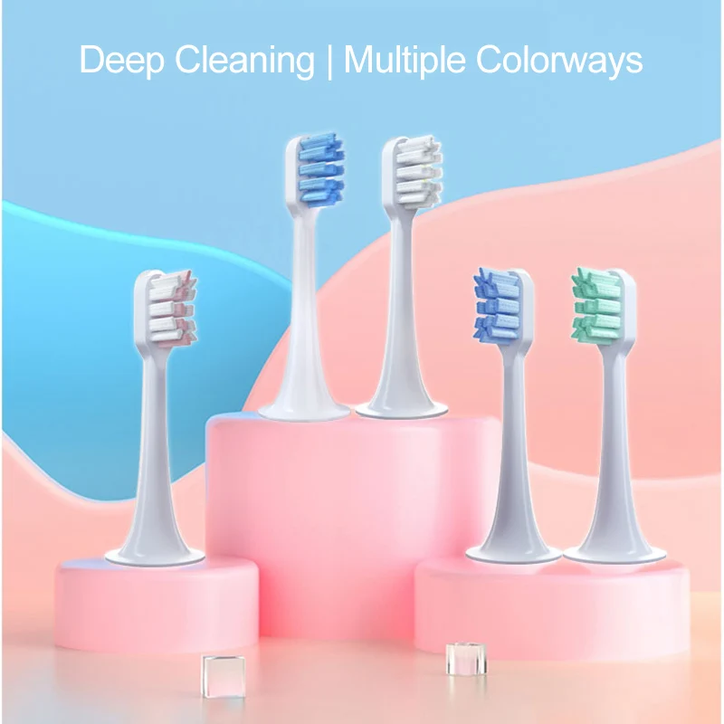 Color: Brown - For Xiaomi Mijia T300 T500 T700 Ultrasonic For Mijia Mi Electric Toothbrush Nozzles High-density Replacement Tooth Brush Head