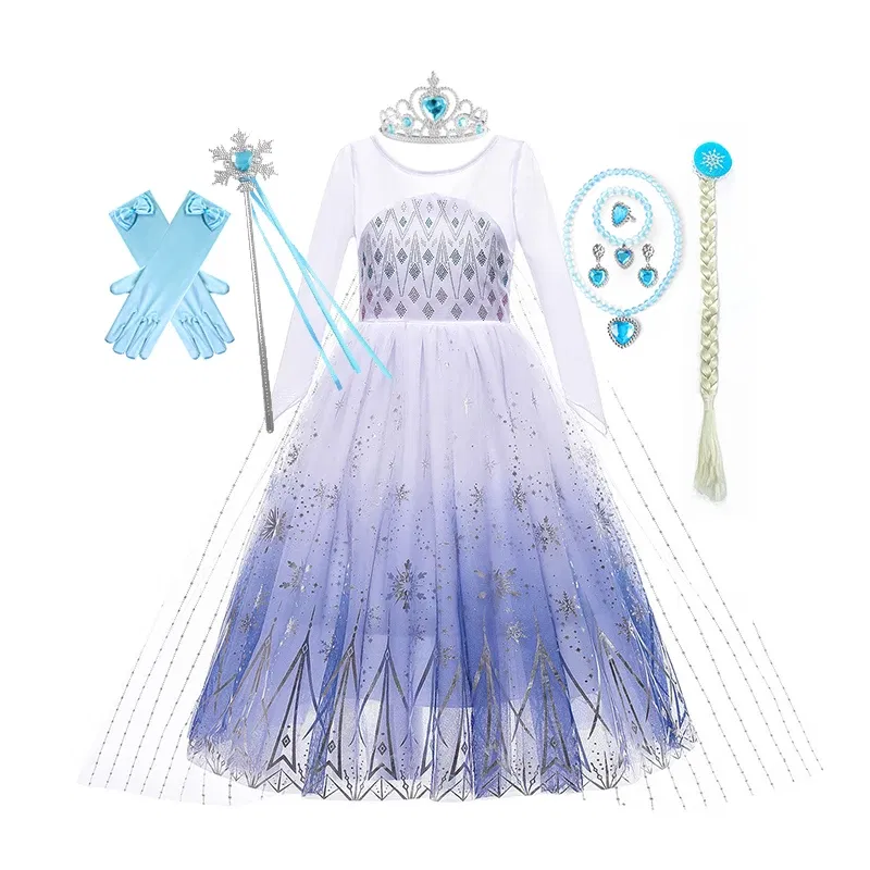 Color: army green, Kid Size: 4T - Disney Kids Girls Cosplay Frozen Elsa Anna Princess Dress Girl Mesh Ball Gown Carnival Birthday Clothes Snow Queen Elsa Costume