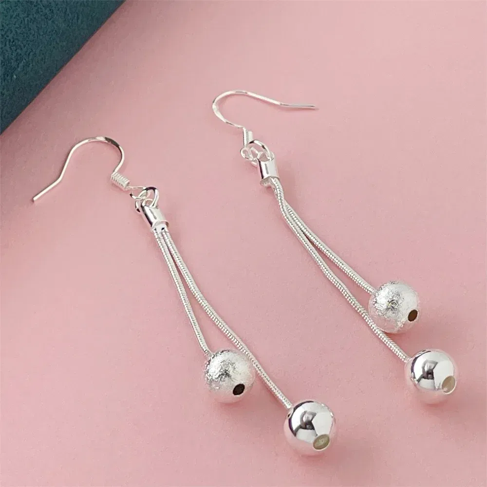 Gem Color: army green - 925 Silver Heart Shape Earrings Women Exquisite Student Jewelry Accessories