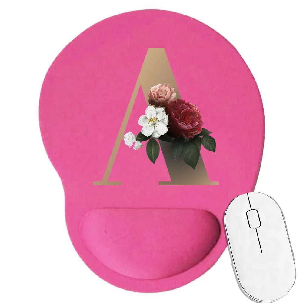 Color: beige white - Mouse Pad Gaming MousePad Premium Mousepad Speed and Control Desk Pad Pink Mouse Mat High-Grade Desk Mat Gold Letter Series