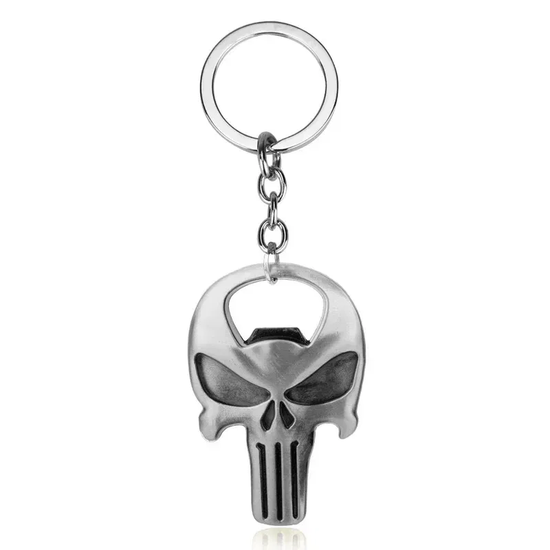 Color: Pink - Skull Beer Bottle Opener Keychain Practical Ornaments Pendant Zinc Alloy Openers Gifts Gold Silver Kitchen Tools Accessories