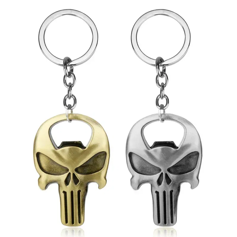 Color: Pink - Skull Beer Bottle Opener Keychain Practical Ornaments Pendant Zinc Alloy Openers Gifts Gold Silver Kitchen Tools Accessories