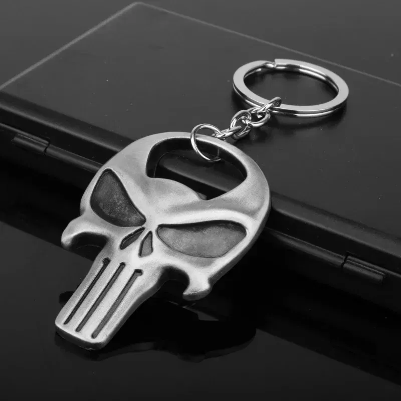 Color: Pink - Skull Beer Bottle Opener Keychain Practical Ornaments Pendant Zinc Alloy Openers Gifts Gold Silver Kitchen Tools Accessories