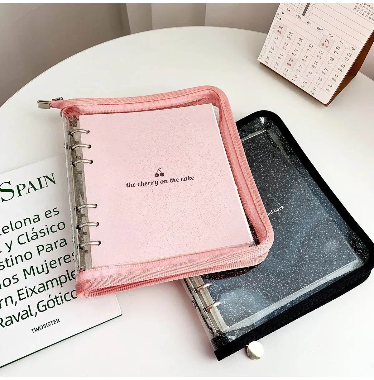 Color: Burgundy, Size: A5 - New Arrival 2023 Cute A5/A6 My Journal Agenda Notebook & DIY Photocard Binder Organizer Gift Book School Stationery