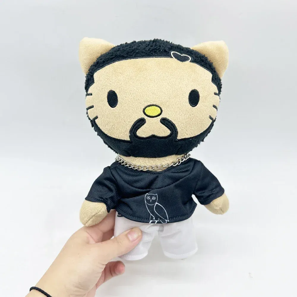 New 24cm Hello Kitty Drake Plush Doll with Black Casual Suit Plush Doll Figure Stuffed Toys Cute Boys Girls Birthday Gift