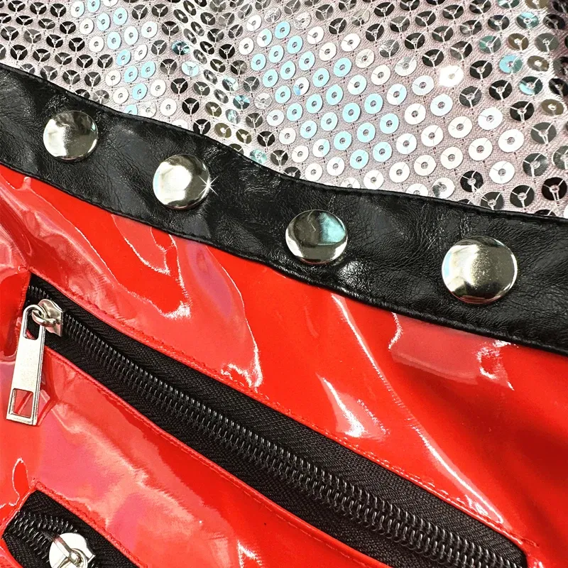 Color: Red, Size: S - Michael Jackson Costumes Jacket Beat It for Adults Cosplay Impersonate Halloween Christmas