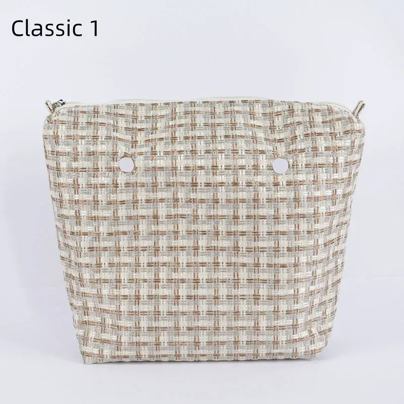 Color: Bronze - TANQU Classic Mini linen canvas organizer fabric inner lining Insert for Obag Mini O Bag Women's Handbag Accessory