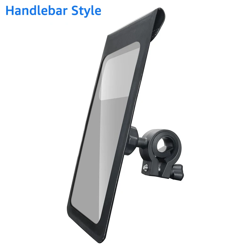 Color: Orange - Waterproof Bike Handlebar Phone Clip Universal Bicycle Motorcycle Rearview Mirror Phone Holder Bag Touch Screen 360?° Rotation