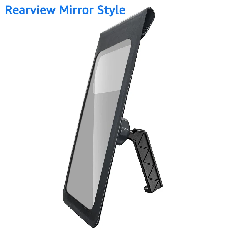 Color: Orange - Waterproof Bike Handlebar Phone Clip Universal Bicycle Motorcycle Rearview Mirror Phone Holder Bag Touch Screen 360?° Rotation