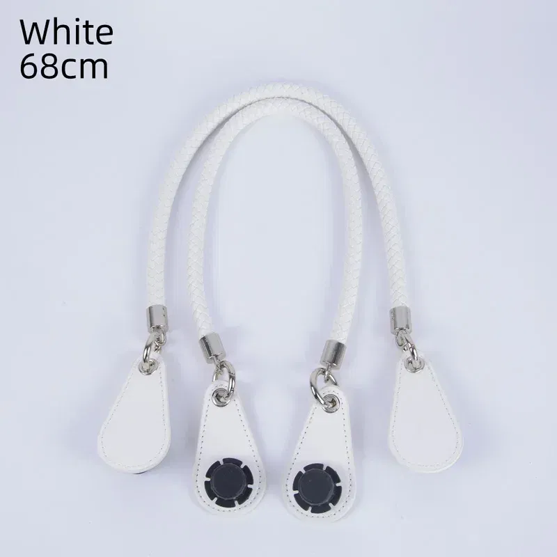 Color: MULTI, Ships From: CHINA - New 1 pair Obag PU Woven braided leather Rope Handles straps round handlefor O Bag accessoires