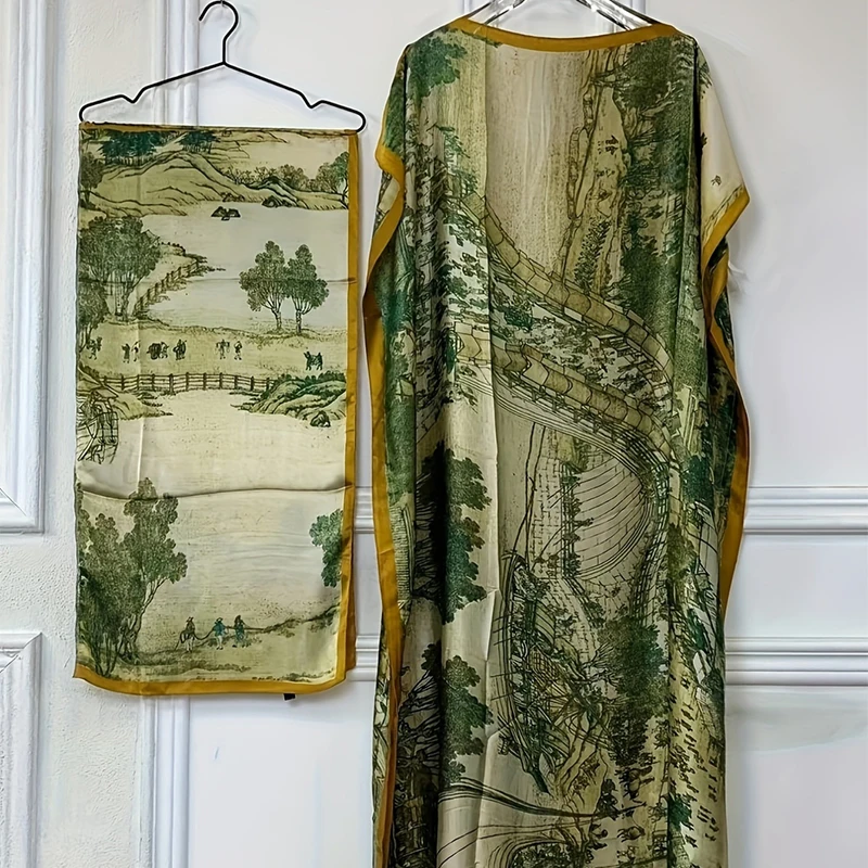 Color: Blue, Size: One Size - Elegant Muslim Long Dress Sequin Kaftan Robes Malaysia Dubai Arab Islam Abaya Islamic Clothing Caftan Elegant Splice Maxi Dress