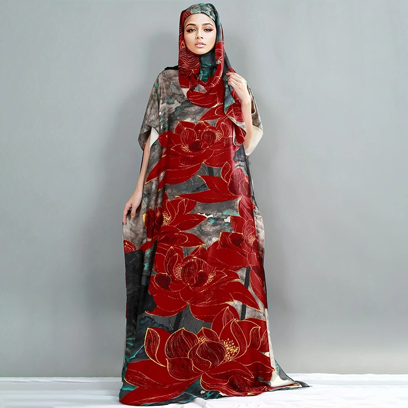 Color: Blue, Size: One Size - Elegant Muslim Long Dress Sequin Kaftan Robes Malaysia Dubai Arab Islam Abaya Islamic Clothing Caftan Elegant Splice Maxi Dress