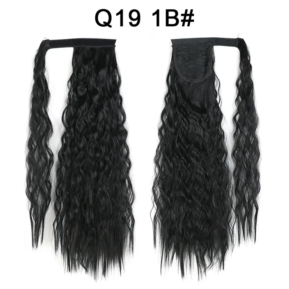 Color: #24 - LINWAN Synthetic Long Straight Wrap Around Clip In Ponytail Hair Extension Heat Reistan Pony Tail Fake Hair