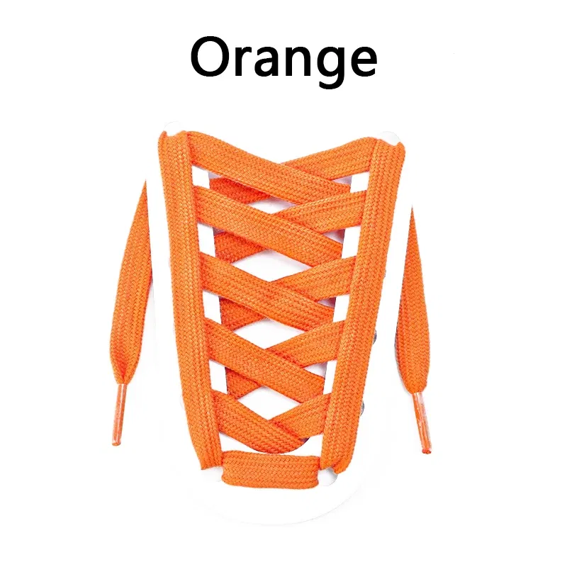 Color: Orange, Ships From: CHINA, Length: 100cm - 1 Pair Flat Shoelaces for Sneakers Rugged Wear-resistant Classic Canvas Sports Shoe Laces Women Men Shoelace Solid Double Cotton