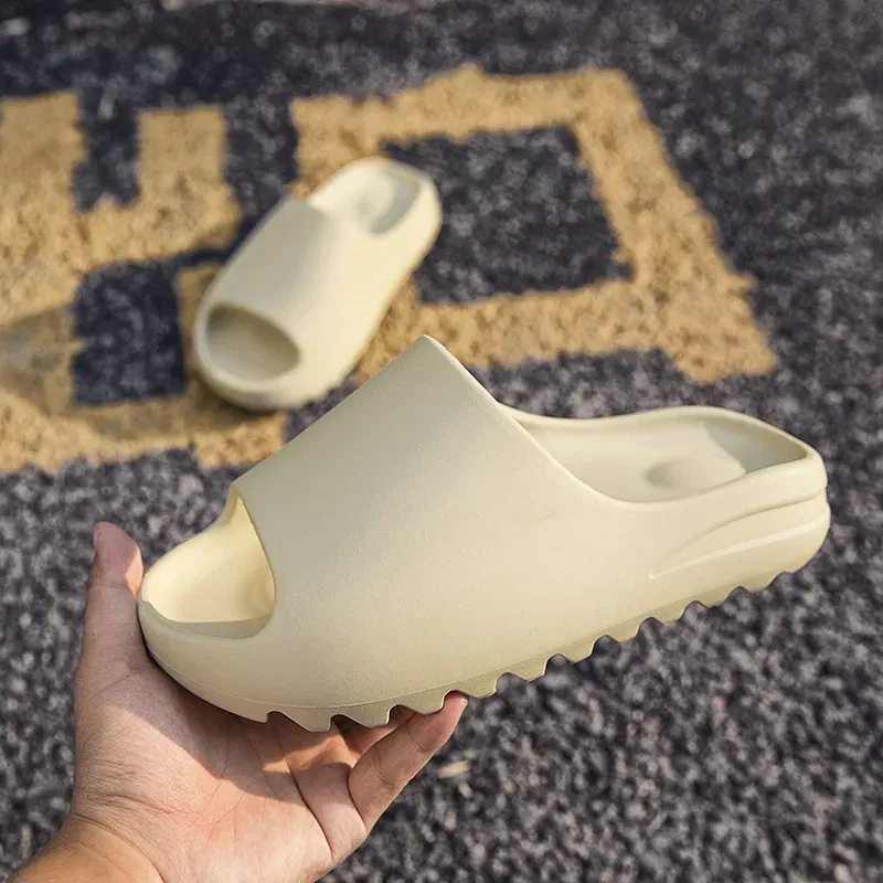 Color: Beige, Shoe Size: 37, Ships From: CHINA - Goosecret Men EVA Platform Cloud Slippers Soft Sole Sandals Non-Slips Bedroom Slides Male Cozy Home Shoes Soft Sole Beach Slides