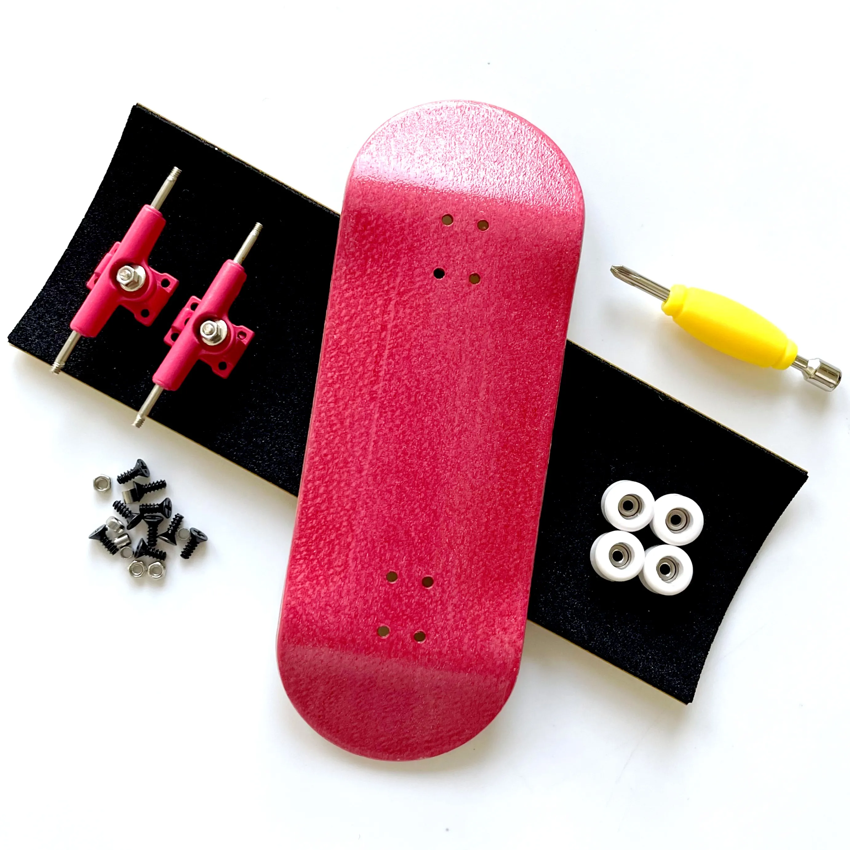 Color: GRAY - 34mm Fingerboard Set with Double Axle Trucks Bearing Wheels