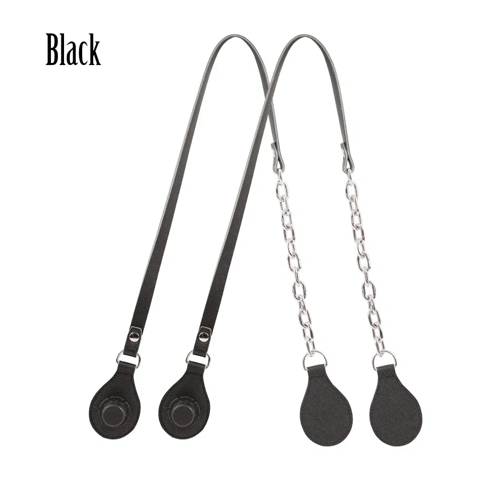 Color: Rose Gold, Ships From: CHINA - Tanqu New Arrival Long Edge Painting Handles Faux Leather Flat PU Belt and Drops with Thicken Shiny Chain for OBag for EVA O Bag