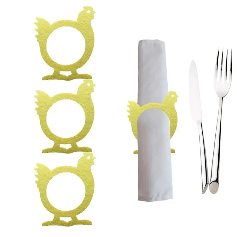 Ships From: CHINA, Color: green - Serviette Ring 4pcs Nonwoven Animal Shape Napkin Ring Holder Spring Party Ornaments For Gatherings Buffets Banquet Picnics