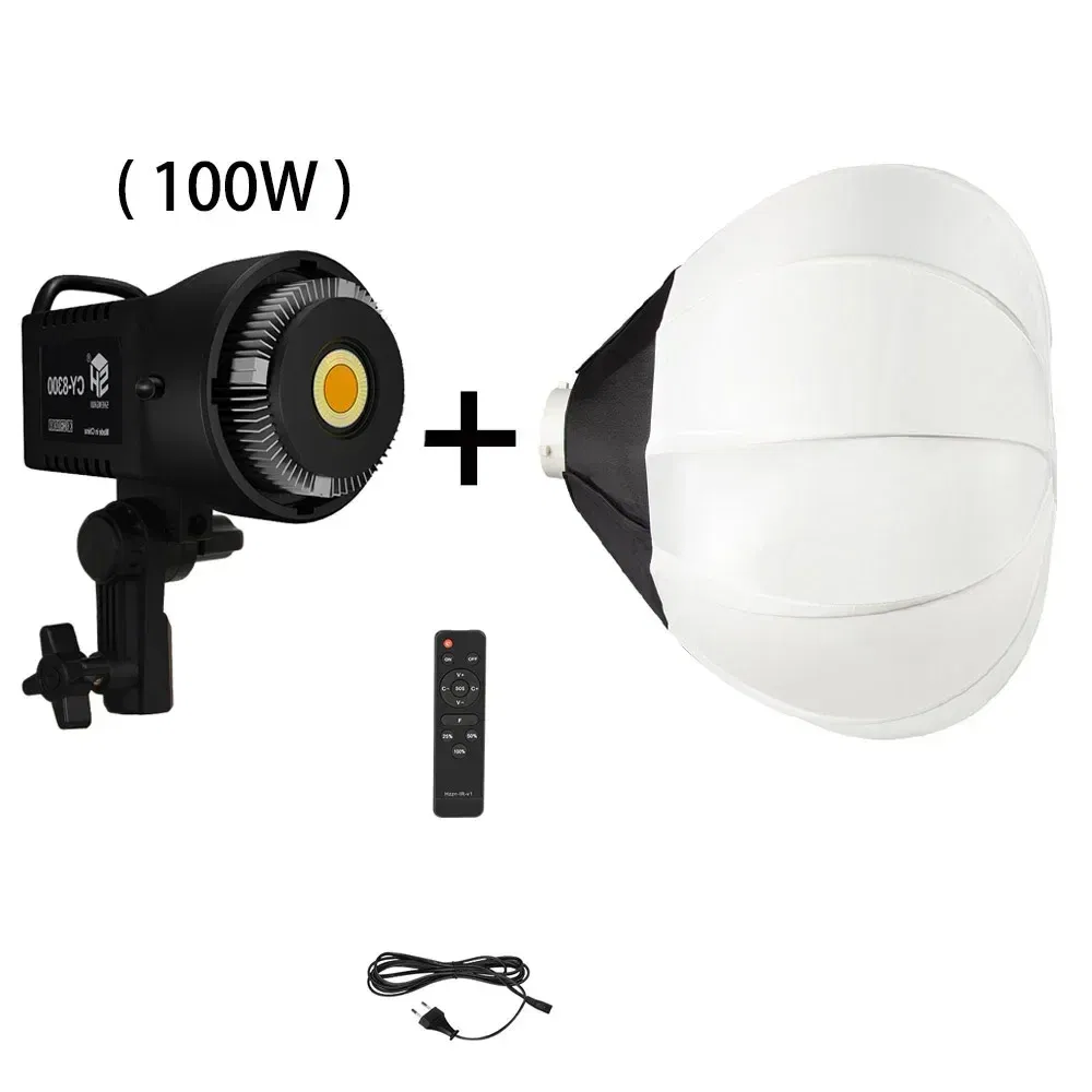 Color: CHERRY, Ships From: CHINA - 100W Photography LED Video Light  Daylight-Balanced Sun Lamp for Portrait Flash Studio Accessories Youtube Live