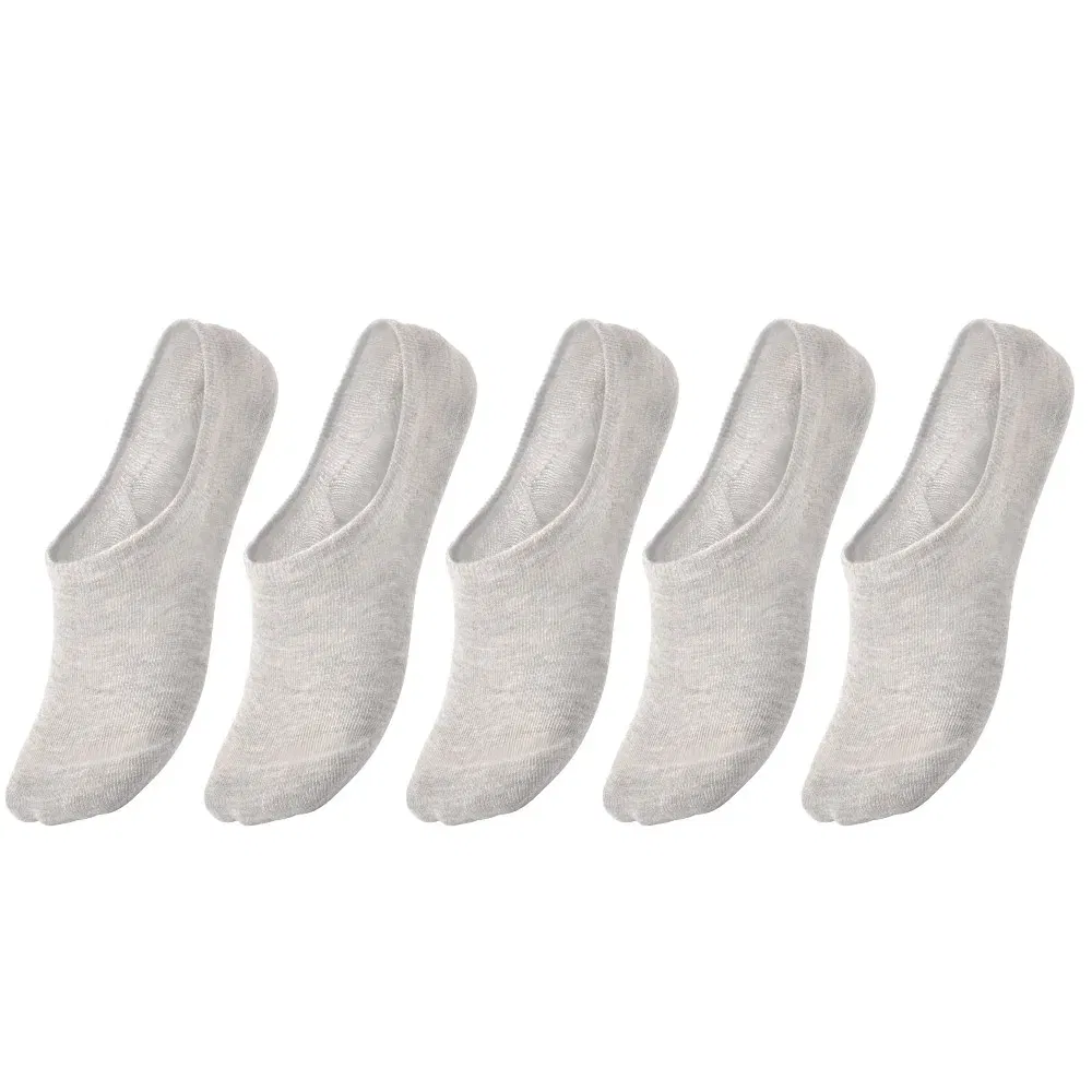 Color: GRAY, Size: 7-9T - 5 pairs of boys girls children  soft invisible socks low  casual cotton leisure sailing anti-skid stealth non-display