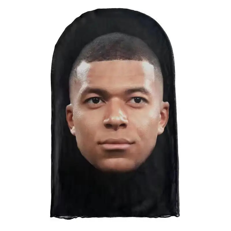 Color: PURPLE - New 3D Printed Kanye Mask Elastic Mesh Full Face Mask for Men Women Cosplay Headwear Hip Hop Fashion Balaclava Hood Hat Headgear